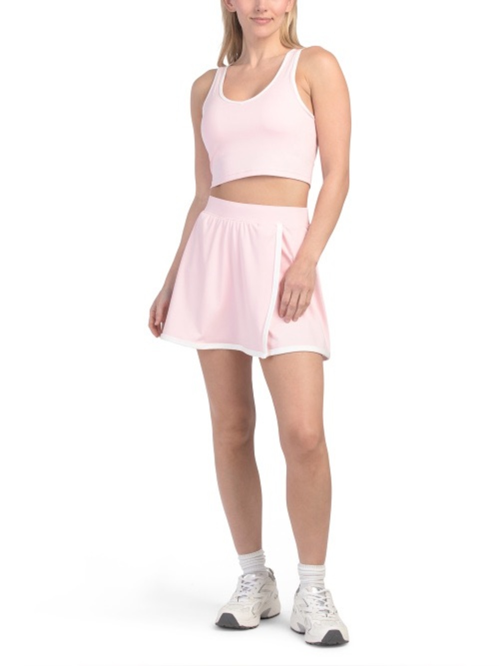 Yogalicious Pink Athletic Skort with White Trim xs